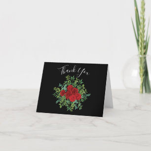Rote Rose Hochzeit Dankeskarte