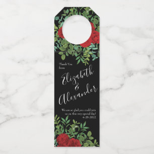 Rote Rose Hochzeit Flaschenanhänger