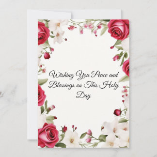 rote Rose Hochzeit, Lilie des Tals, rosa Feiertagskarte