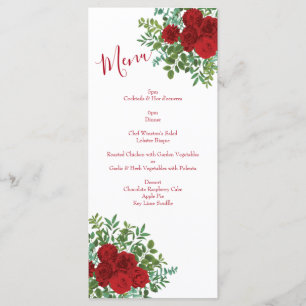 Rote Rose Hochzeit Menükarte