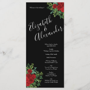 Rote Rose Hochzeit Menükarte
