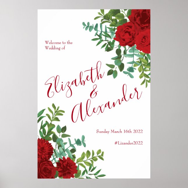 Rote Rose Hochzeit Poster (Vorne)