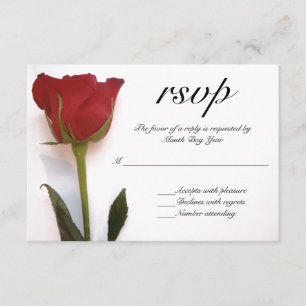 Rote Rose Hochzeit RSVP Karte