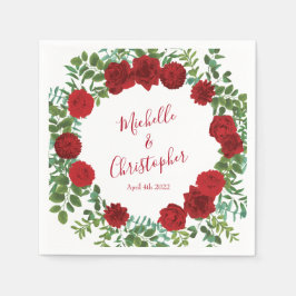 Rote Rose Hochzeit Serviette