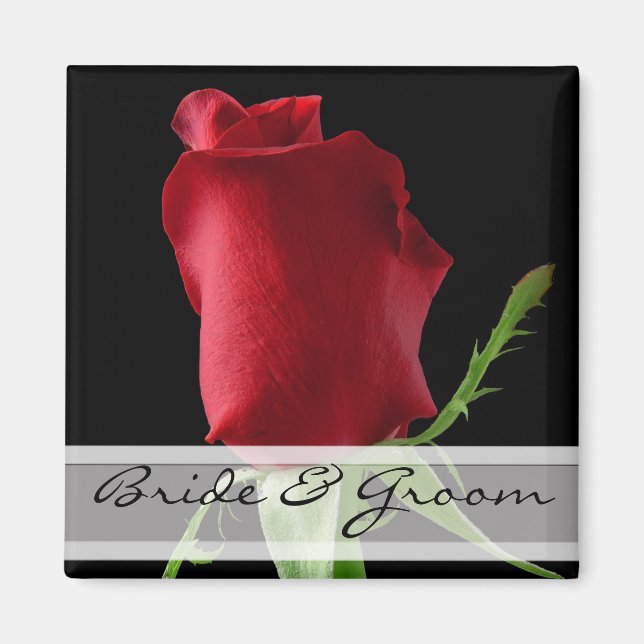 Rote Rose-Hochzeitsticker für jedes Ereignis - Magnet (Vorne)