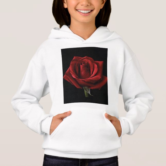 Rote Rose Hoodie (Vorderseite)