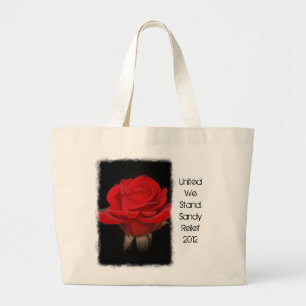 Rote Rose Hurrikan Sandy Relief Jumbo Stoffbeutel