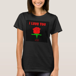 Rote Rose I Liebe: Die schwarze Tank-Top T-Shirt