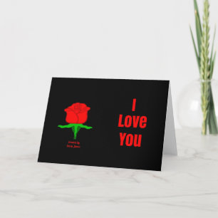 Rote Rose I Liebe Ihrer horizontalen Grußkarte Karte