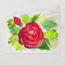 Rote Rose in blutfarbenem Blumenmotiv