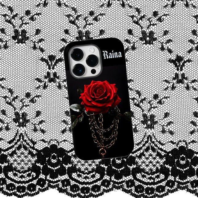 Rote Rose in Chains Goth Case-Mate iPhone Hülle (Von Creator hochgeladen)
