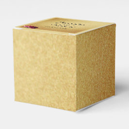 Rote Rose in der Gold-Gastgeschenk Hochzeit-Box Geschenkschachtel