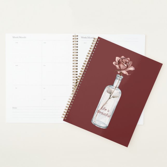 Rote Rose in Flasche Planer (Anzeige)