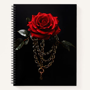 Rote Rose in Ketten Notizbuch