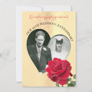 Rote Rose individuelle Hochzeitstag  Einladung