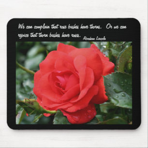 Rote Rose Inspiration Attitude Quote Mousepad