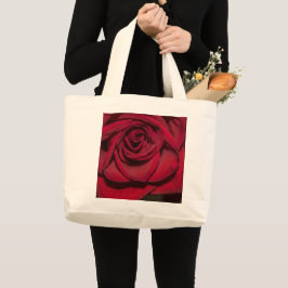 Rote Rose Jumbo Canvas Bag Jumbo Stoffbeutel