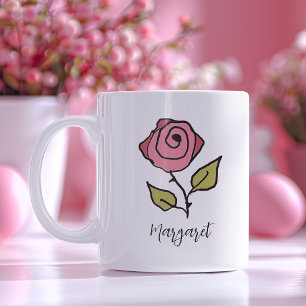 Rote Rose Juni Geburtstagsfeier Blume Einzigartig  Kaffeetasse