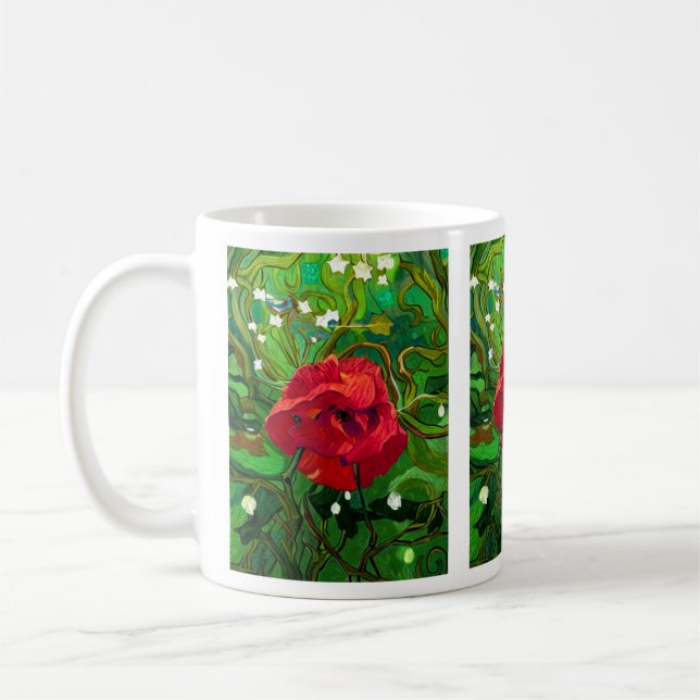 ROTE ROSE  KAFFEETASSE (Links)