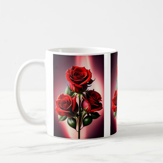 Rote Rose Kaffeetasse (Links)