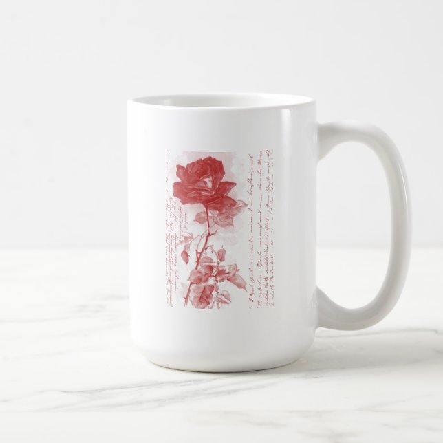Rote Rose Kaffeetasse (Rechts)