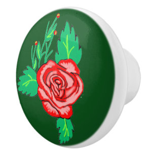 Rote Rose-Keramik Keramikknauf