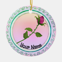 Rote Rose Keramik Ornament