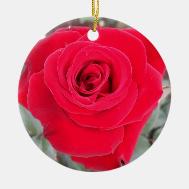 Rote Rose Keramikornament (Vorne)