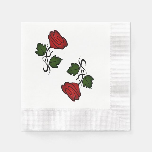 Rote Rose Kiss kash002 Serviette (Vorderseite)