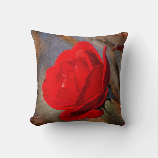 Rote Rose Kissen (Vorderseite)