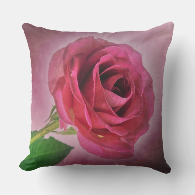 Rote Rose Kissen Für Draußen (Vorderseite)