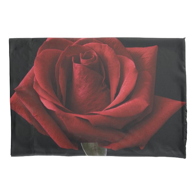 Rote Rose Kissenbezug (Vorderseite-Links)