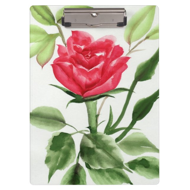 Rote Rose Klemmbrett (Vorderseite)