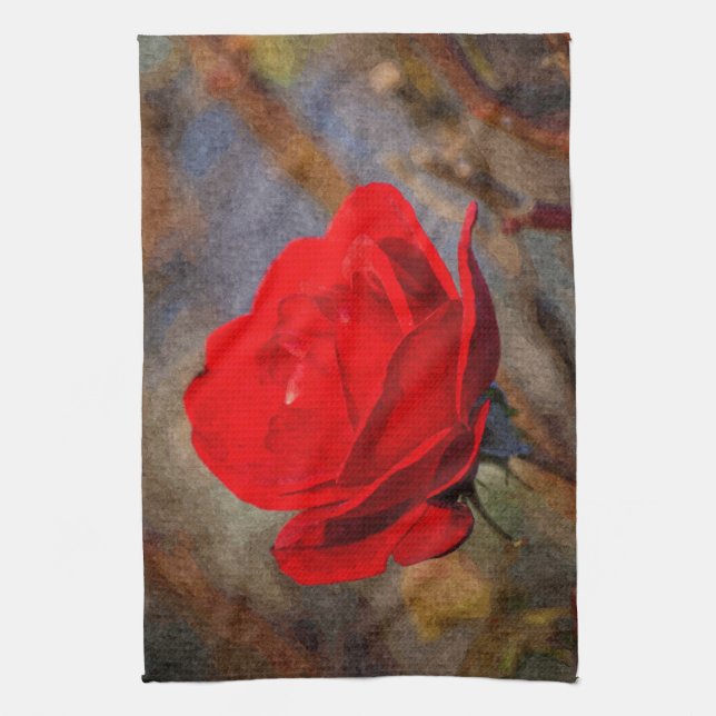 Rote Rose Küchentuch (Vertikal)