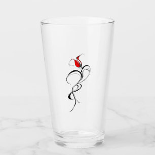Rote Rose Lady Tribal Tattoo Design Glas