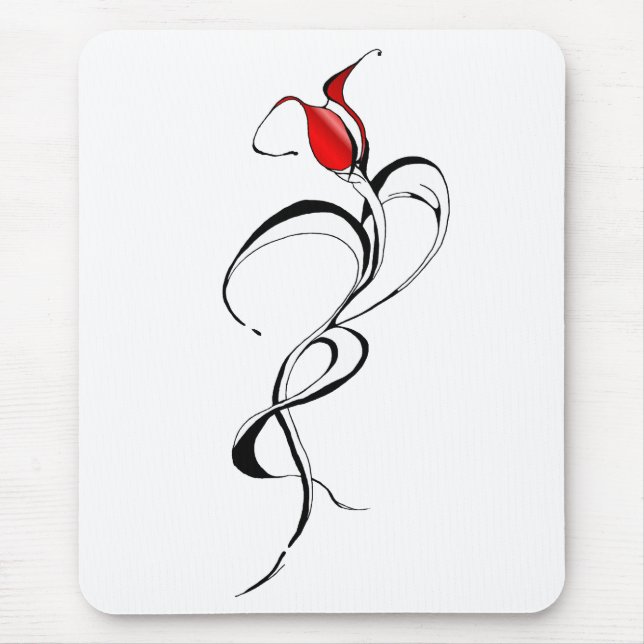 Rote Rose Lady Tribal Tattoo Design Mousepad (Vorne)