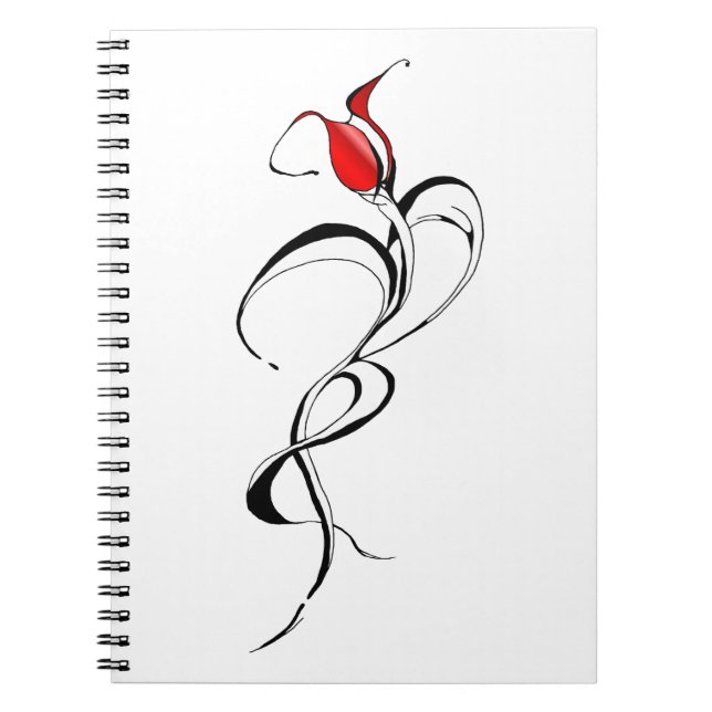 Rote Rose Lady Tribal Tattoo Design Notizblock (Vorderseite)