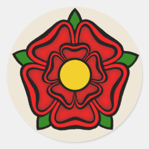 Rote Rose Lancaster, England, Emblem der Royalty Runder Aufkleber