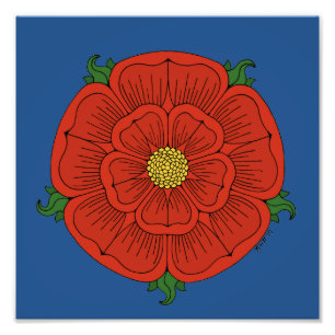 Rote Rose Lancaster Fotodruck