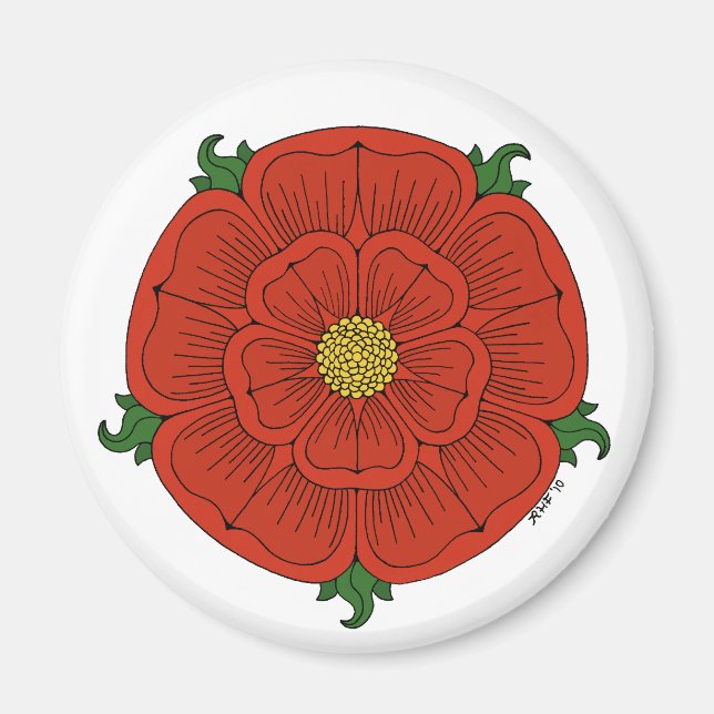 Rote Rose Lancaster Magnet (Vorne)