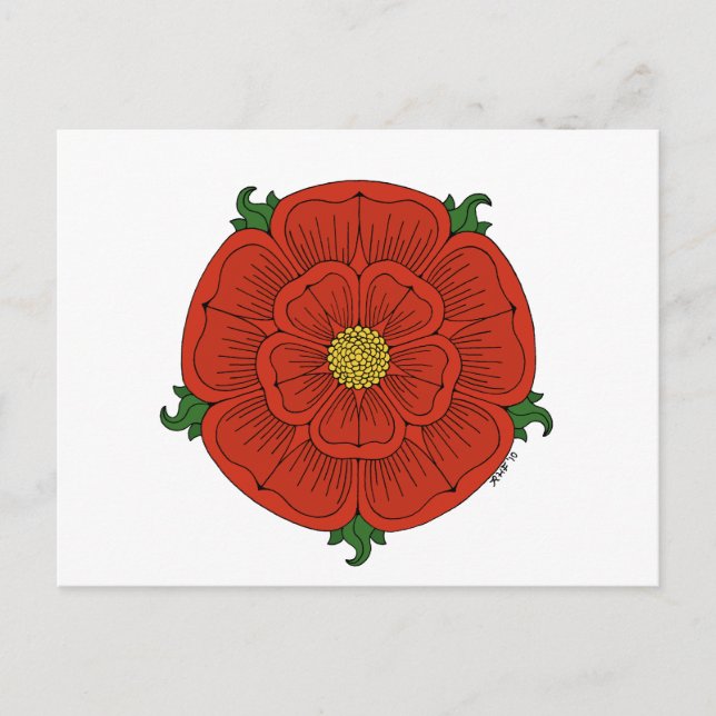 rote Rose Lancaster Postkarte (Vorderseite)