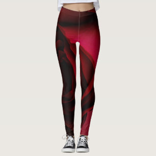 Rote Rose Leggings, Yogahose, Aktivbekleidung Leggings