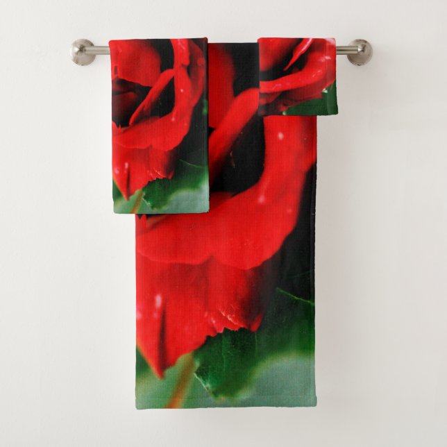 Rote Rose Liebe Badhandtuch Set (Insitu)