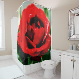Rote Rose Liebe Duschvorhang