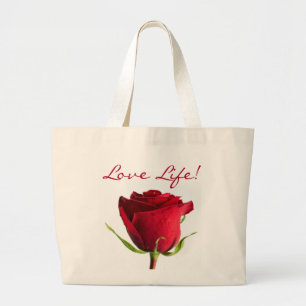 Rote Rose Liebe Lebensdauer Leinwand Jumbo Tote Ba Stoffbeutel