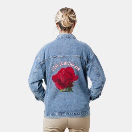 Rote Rose - Liebe liegt in der Luft Jeansjacke
