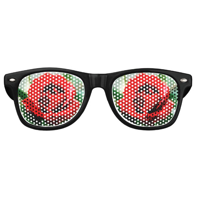 Rote Rose Liebe Partybrille (Vorderseite)
