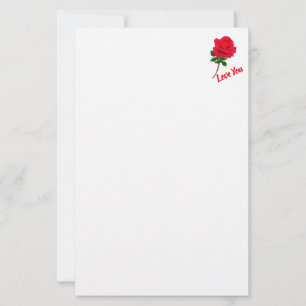 Rote Rose Liebe Sie Stationierung Briefpapier