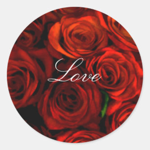 Rote Rose Liebe Umschlag Aufkleber Stickers