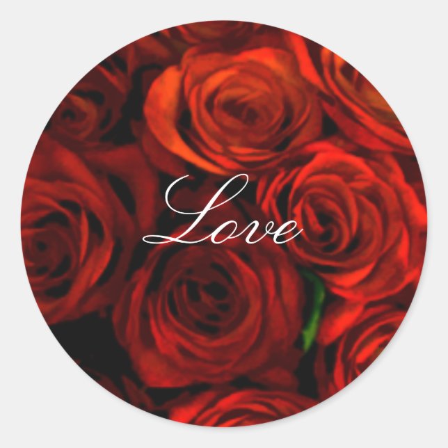 Rote Rose Liebe Umschlag Aufkleber Stickers (Vorderseite)